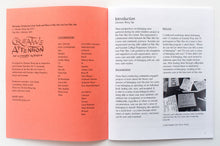 Load image into Gallery viewer, Inside front cover with Introduction essay with photo of teen calligraphy projects in progress.