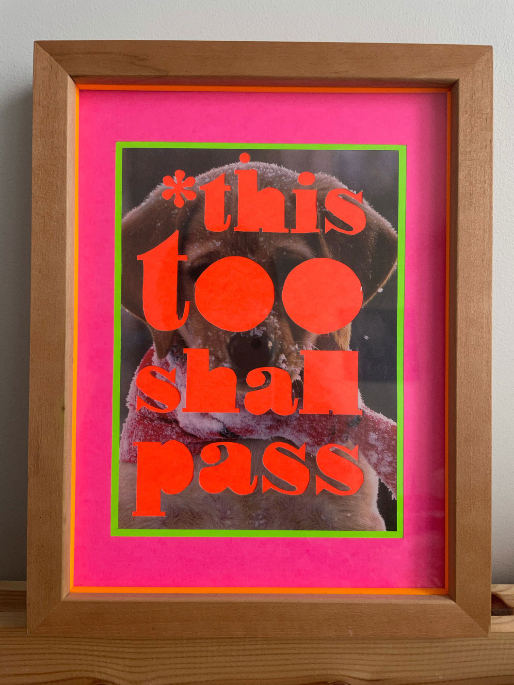 This Too Shall Pass collage, with a different puppy photo